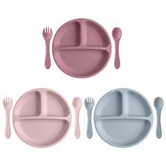 Kids Infant Eating Training Silicone Tableware Set