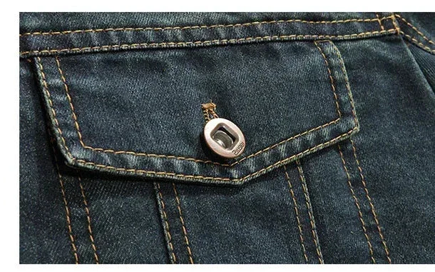 Men Casual Denim  Multi-pockets Jacket