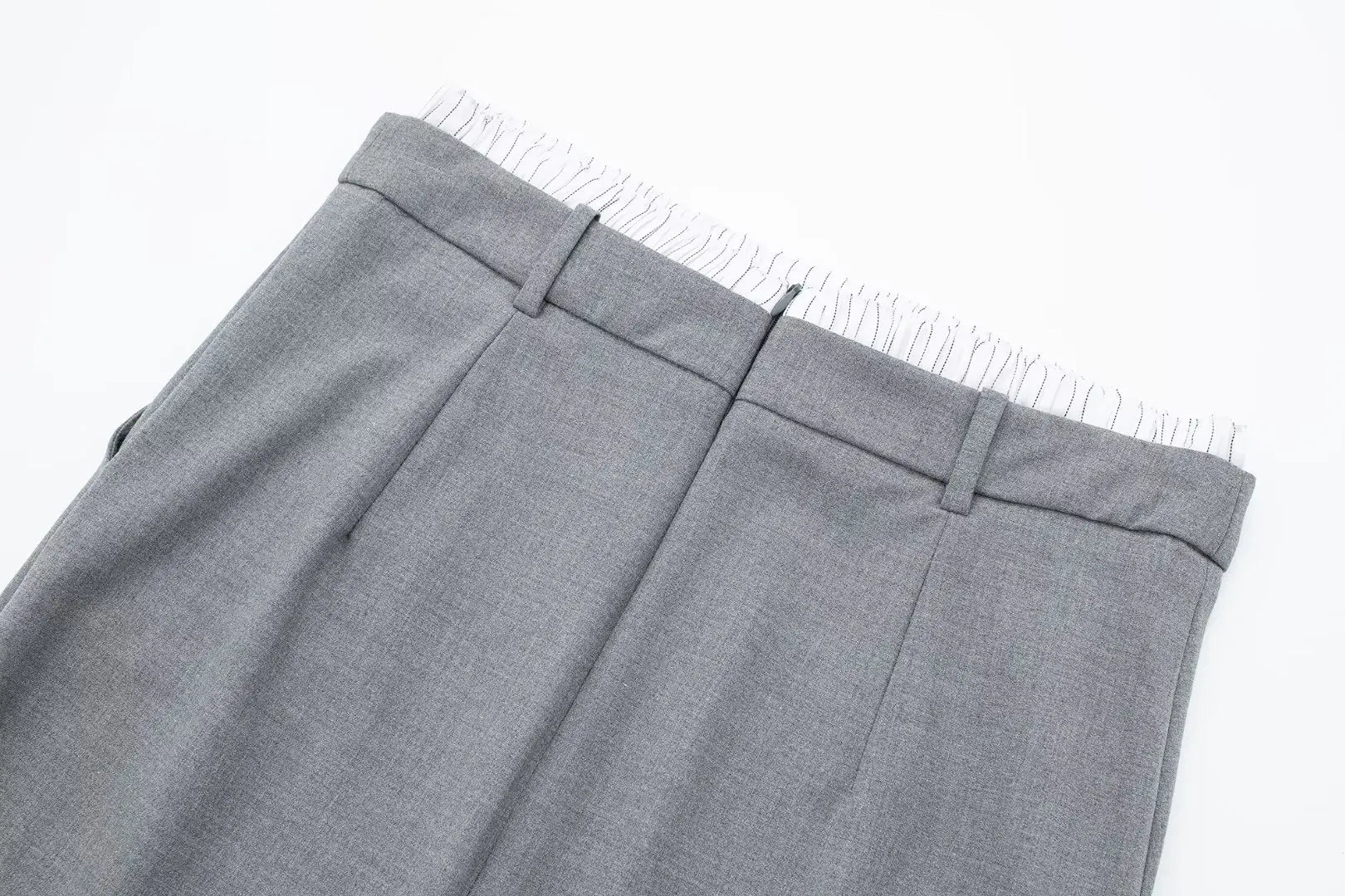 Women Boxer Pleated Straight Slit Skirt