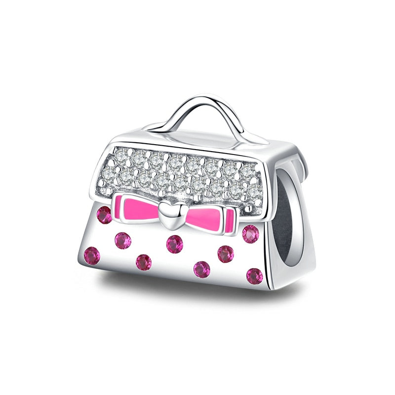 Sterling Silver 925 Colorful Enamel Pendant Car Charms