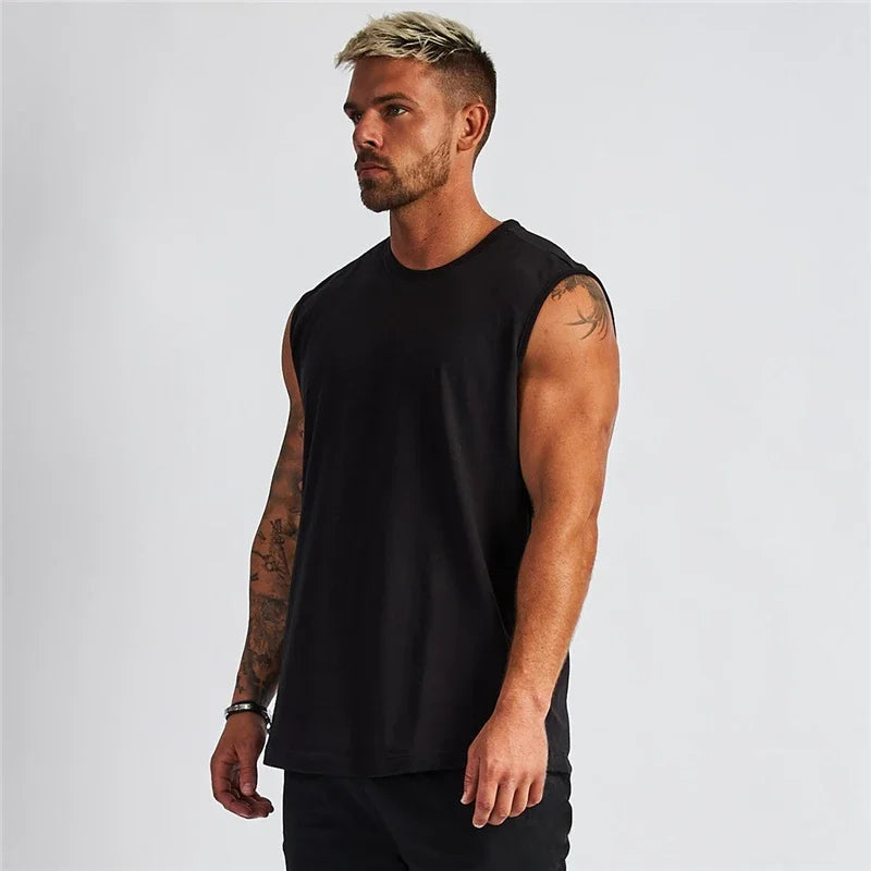 Mens Active Cotton Sleeveless Tank Top