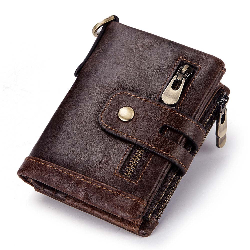 Men Cowhide Genuine Leather Wallet Coin Purse