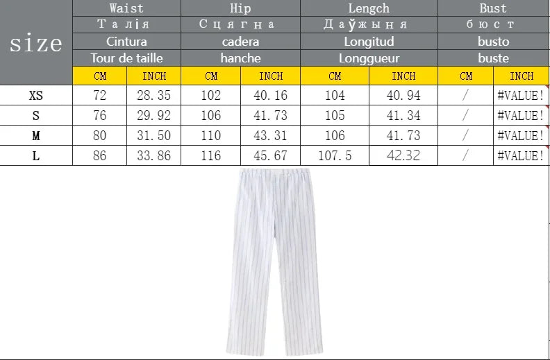 Women Striped Vest Sleeveless Tops + High Waist Long Casual Pant 2 Piece Outfits