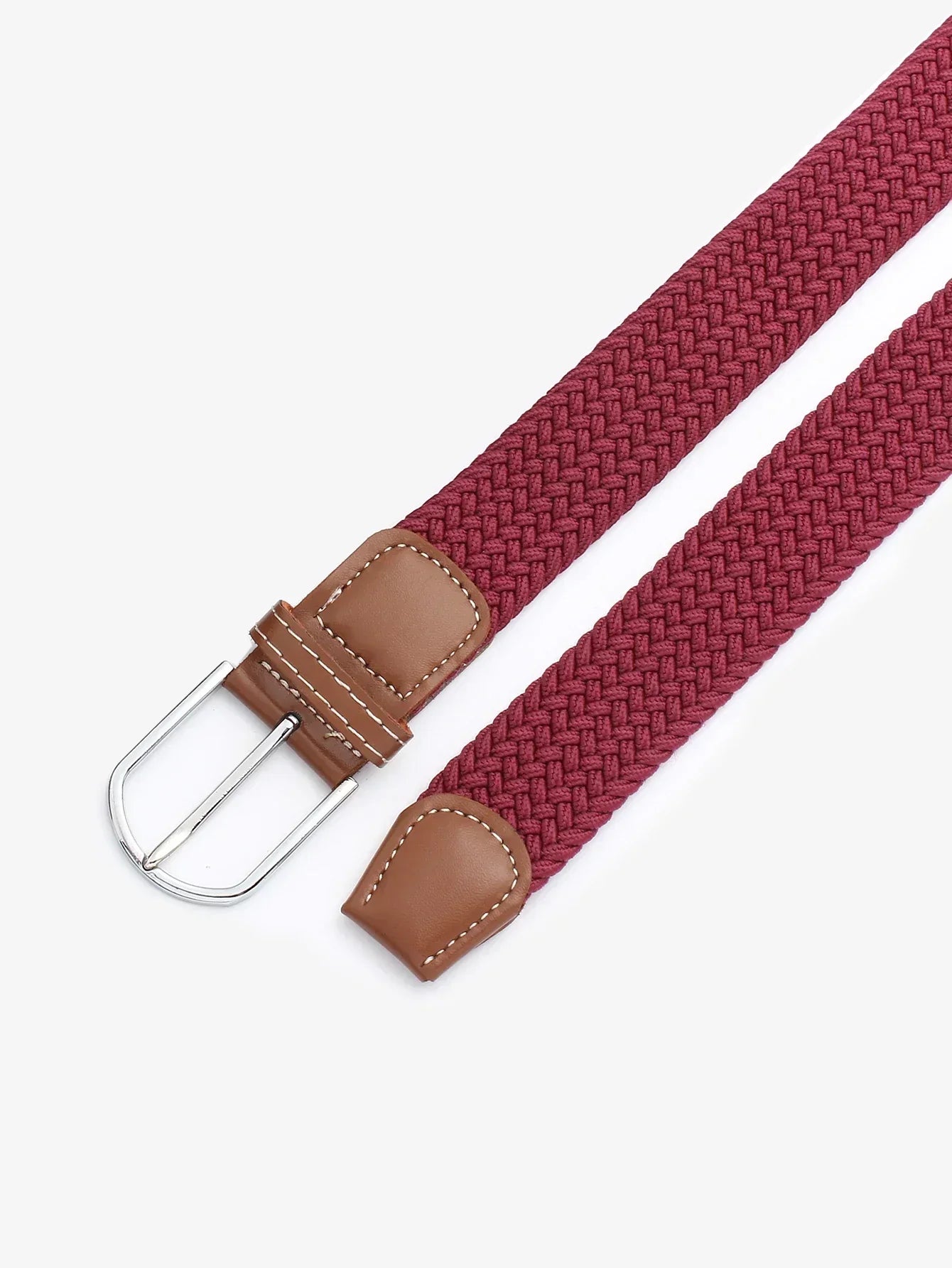 Women Canvas Elastic Fabric Woven Stretch Multicolored Braided Belts