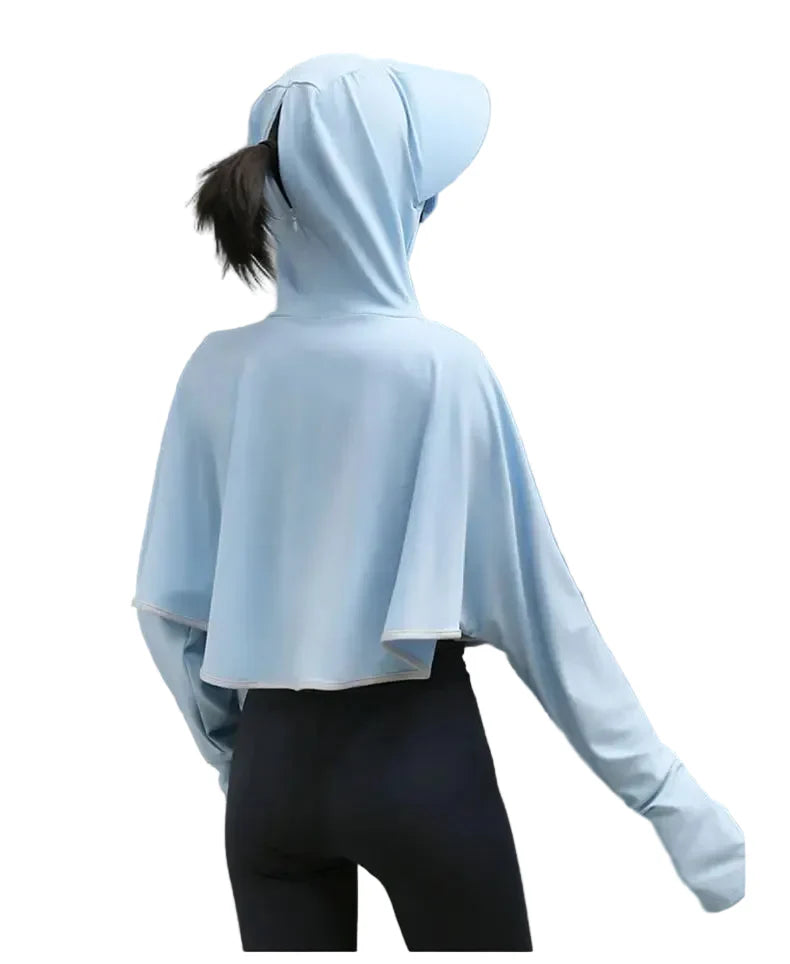 Women Cycling Zipper Sport Jacket Hooded Top