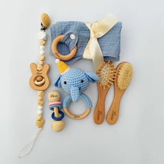 Baby Kids Crochet Wooden Grooming and Shower Gift Sets