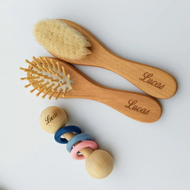 Baby Kids Crochet Wooden Grooming and Shower Gift Sets