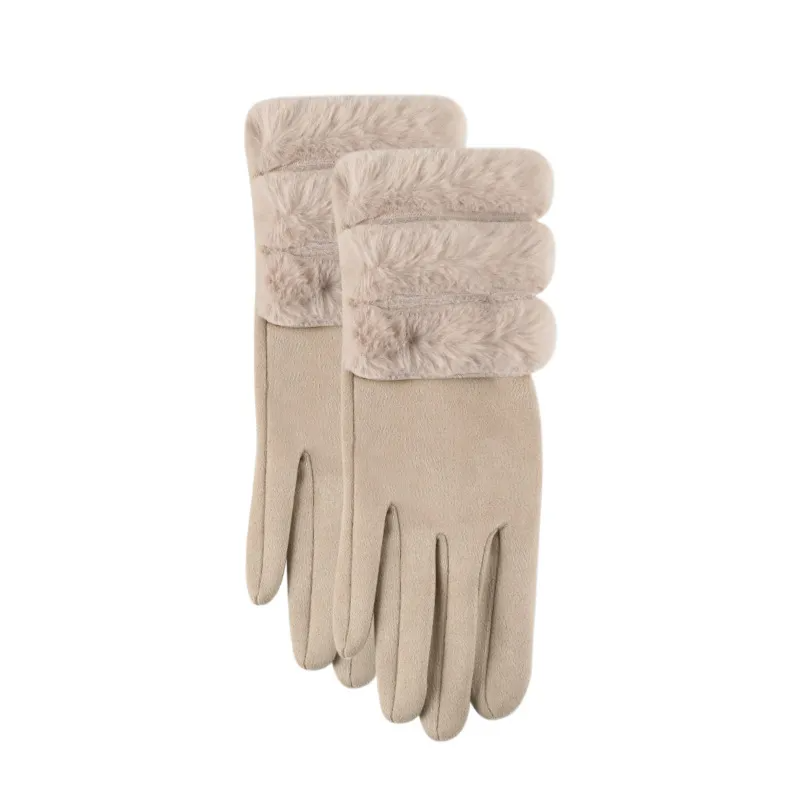 Women Winter Thickened Warm Suede Gloves