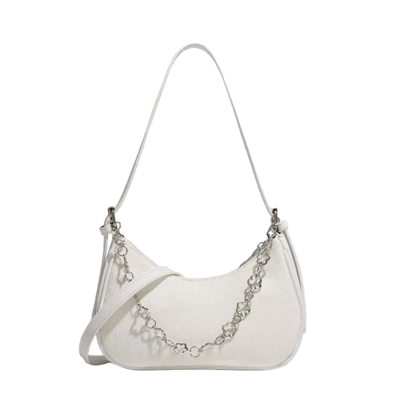 Accessories Women Elegant Floral Printed Zipper Chain Shoulder Bag
