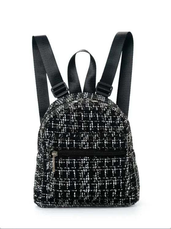 Accessories Casual Stylish Straw Woven Zipper Backpack