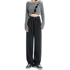 Women Casual High Waist Straight Jeans