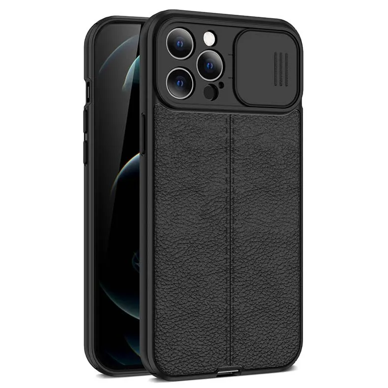 Accessories Push Cover Design Solid Color PU Phone Case