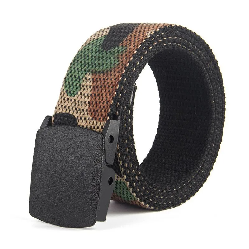 Accessories Men Classic Camouflage Print Canvas Belt