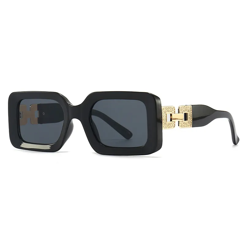 Accessories Women Rhinestone Chain Square Frame Sunglasses