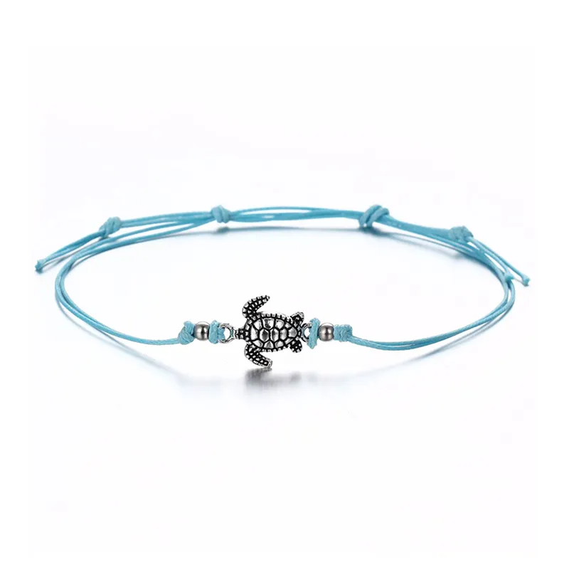 Accessories Elegant Turtle Shape Pendant Adjustable Wax Rope Anklet