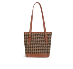 Accessories Women Vintage Houndstooth Bucket Shoulder Bag