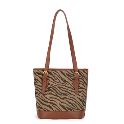 Accessories Women Vintage Houndstooth Bucket Shoulder Bag