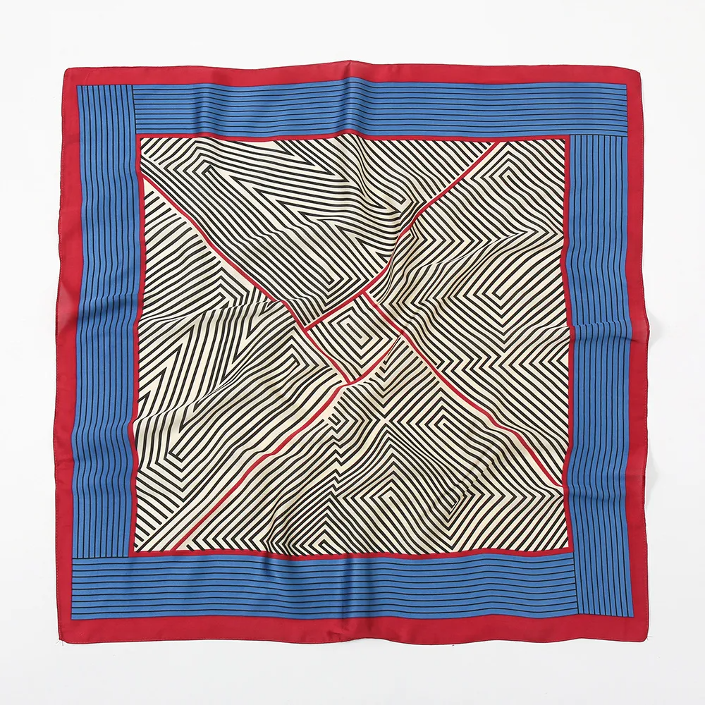 Accessories Women Spring Elegant Stripe And Plaid Printed Square Scarf