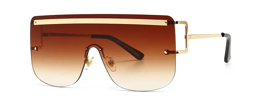 Accessories Women Chic One-Piece Flat Top Sunglasses