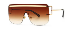 Accessories Women Chic One-Piece Flat Top Sunglasses