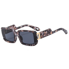 Accessories Vintage Square Frame Leopard Sunglasses