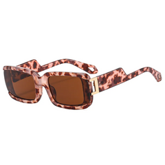 Accessories Vintage Square Frame Leopard Sunglasses