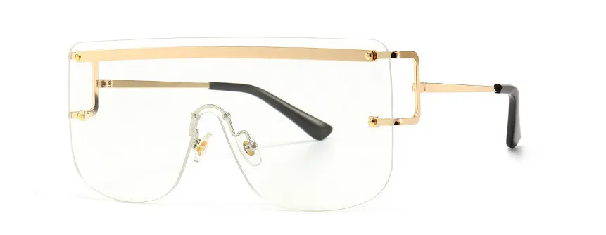Accessories Women Chic One-Piece Flat Top Sunglasses