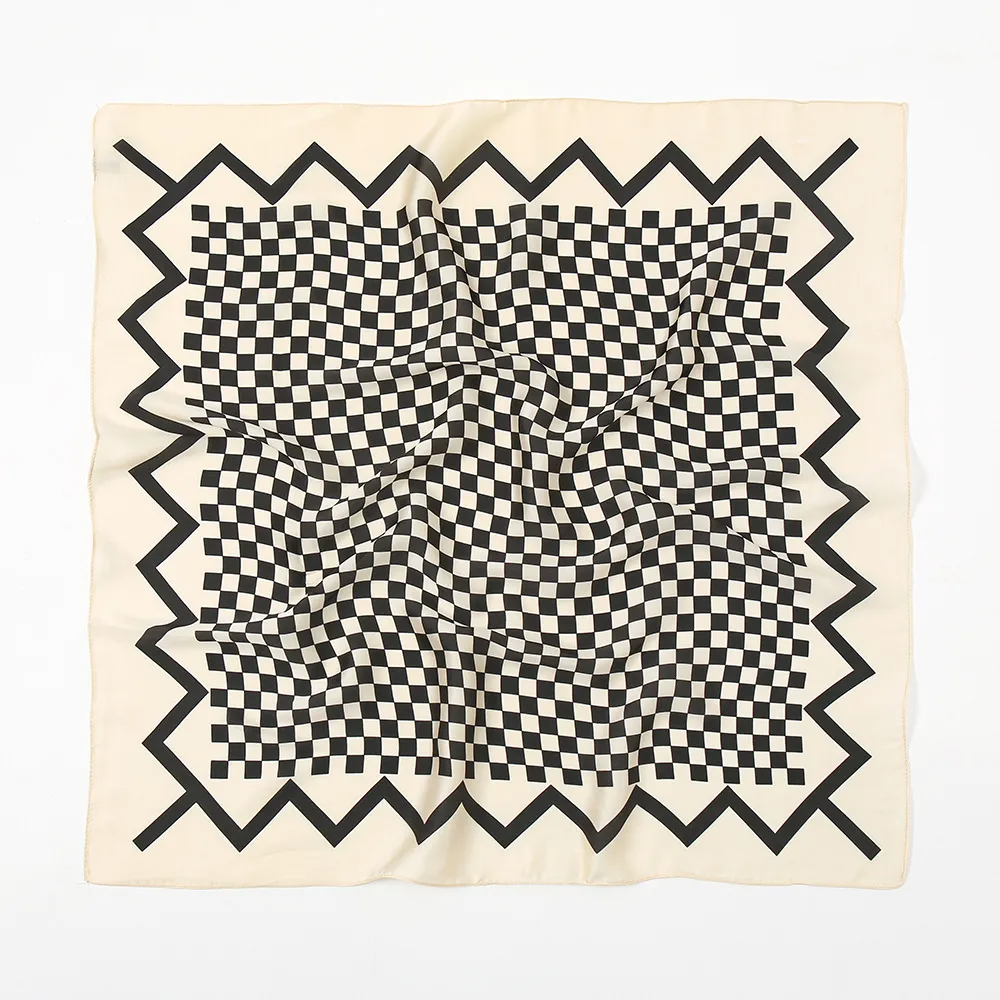 Accessories Women Spring Elegant Stripe And Plaid Printed Square Scarf