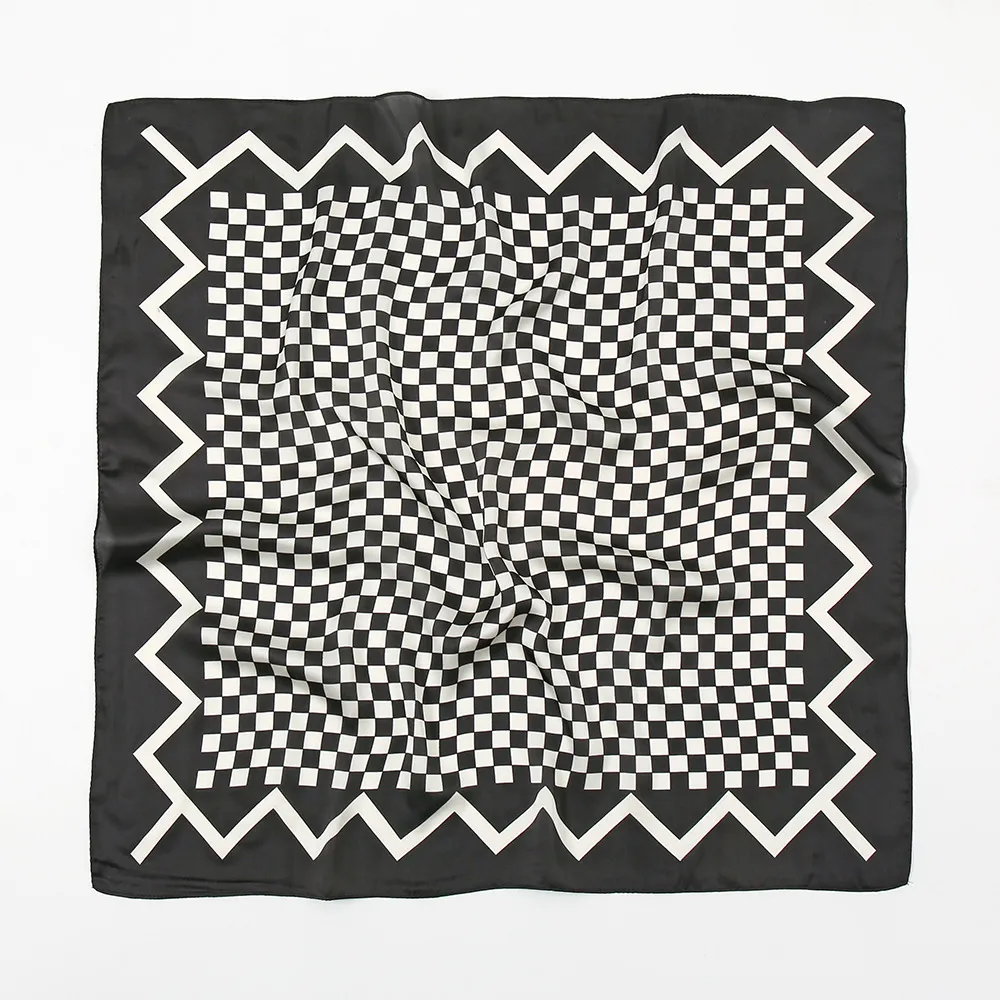 Accessories Women Spring Elegant Stripe And Plaid Printed Square Scarf