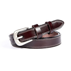 Accessories Women Silver Buckle Leather Leisure Belt