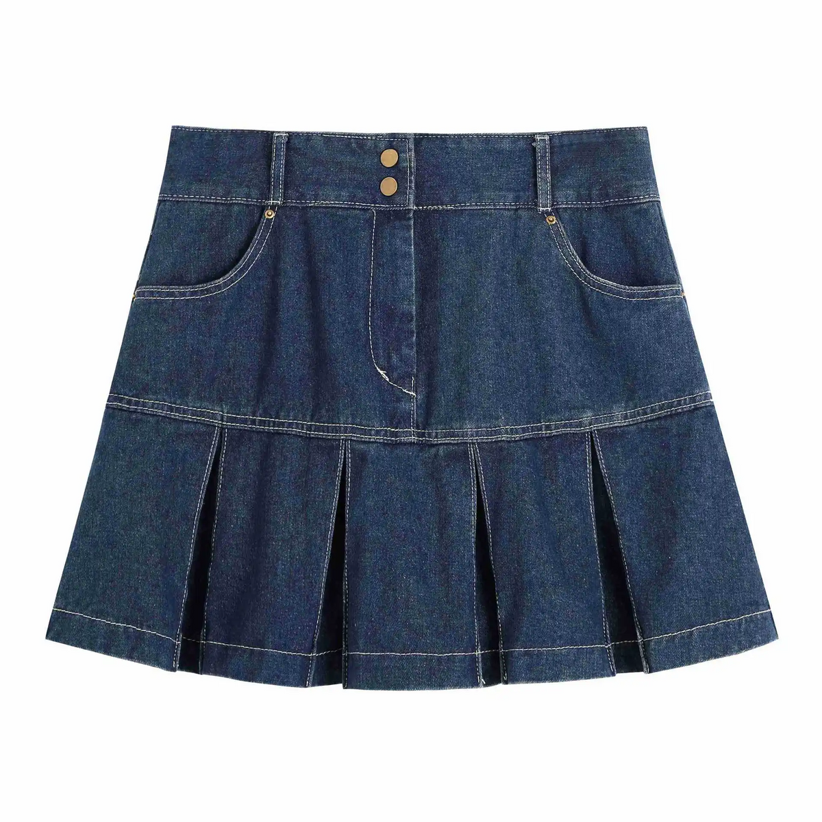 Women Casual Plus Size Preppy Style Pleated Skirts