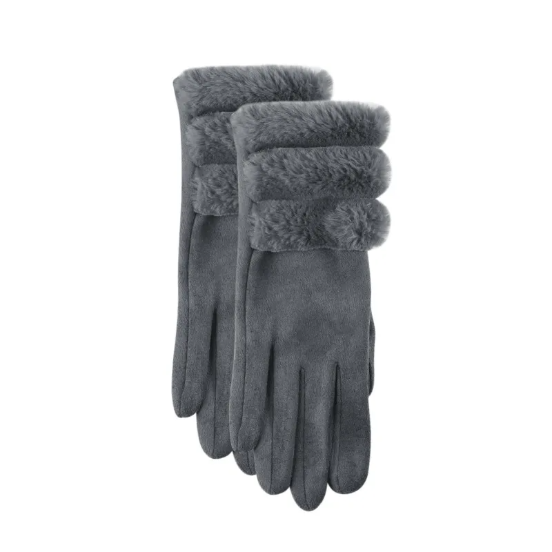 Women Winter Thickened Warm Suede Gloves