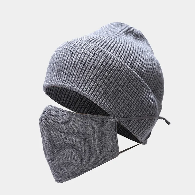 Accessories Winter Button Knitted Hat And Mask Set