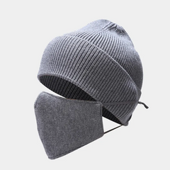 Accessories Winter Button Knitted Hat And Mask Set