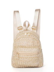 Accessories Casual Stylish Straw Woven Zipper Backpack