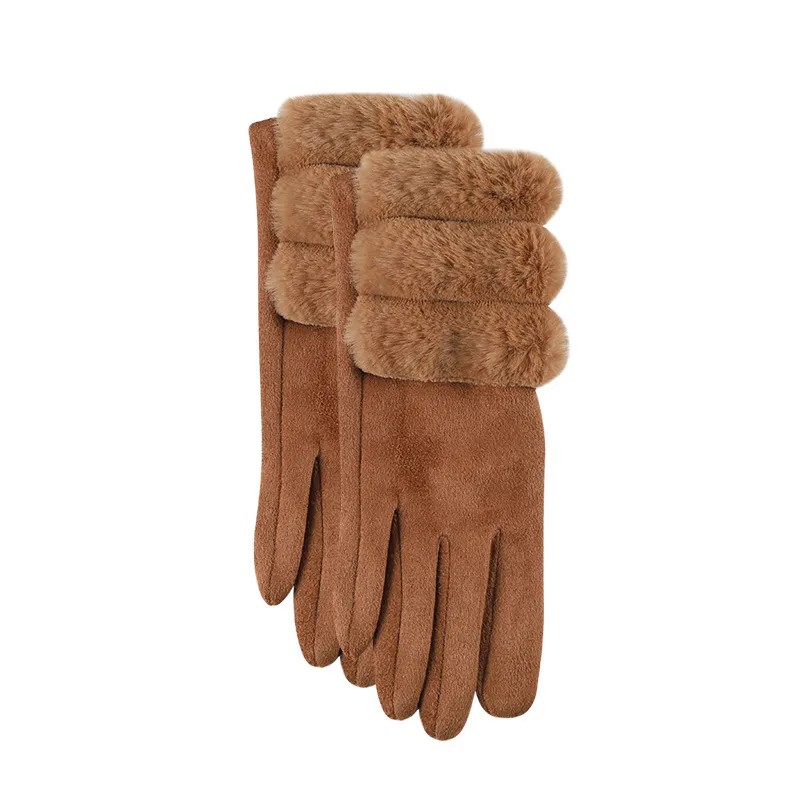 Women Winter Thickened Warm Suede Gloves