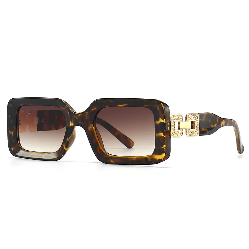 Accessories Women Rhinestone Chain Square Frame Sunglasses