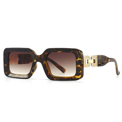 Accessories Women Rhinestone Chain Square Frame Sunglasses