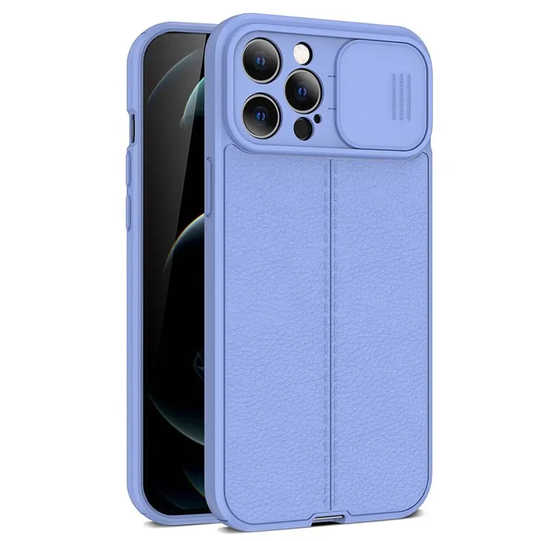 Accessories Push Cover Design Solid Color PU Phone Case