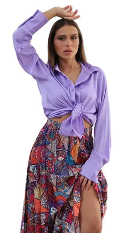 Women Casual Bright Loose Long Sleeve Shirt Blouse