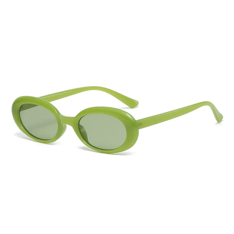 Accessories Women Oval Small Frame Jelly Sunglasses
