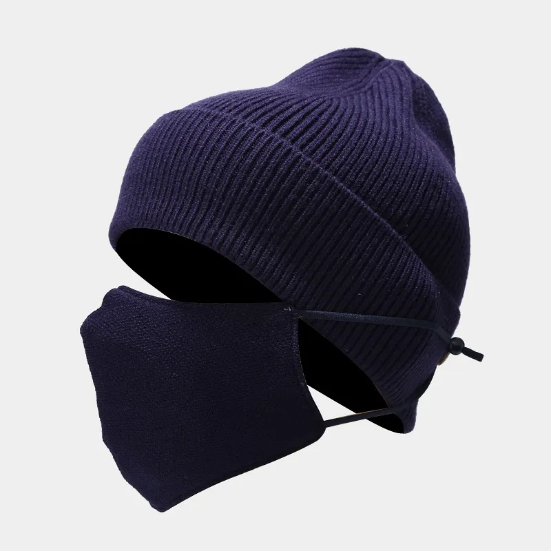 Accessories Winter Button Knitted Hat And Mask Set