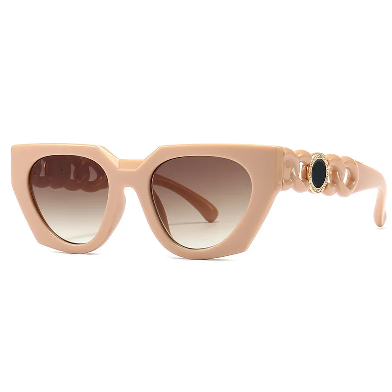 Accessories Women Chic All-Match Chain Shaped Temples Sunglasses