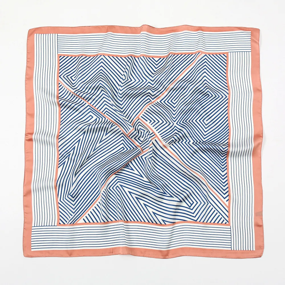 Accessories Women Spring Elegant Stripe And Plaid Printed Square Scarf