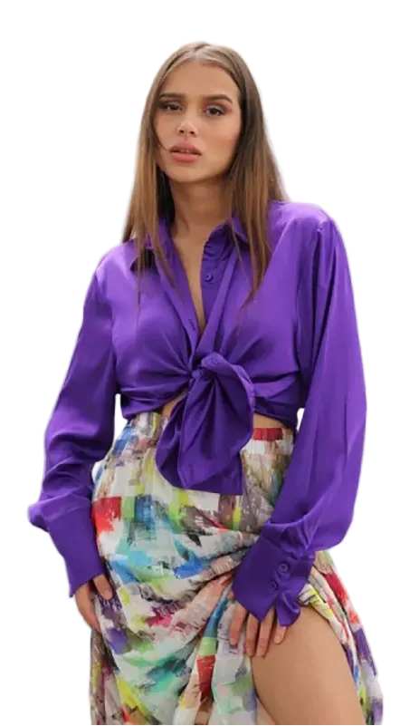 Women Casual Bright Loose Long Sleeve Shirt Blouse