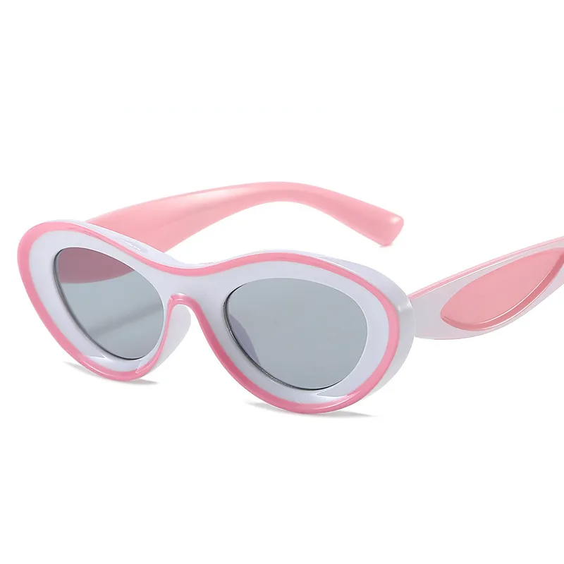 Accessories Kids Neutral Oval Color Block Sunglasses