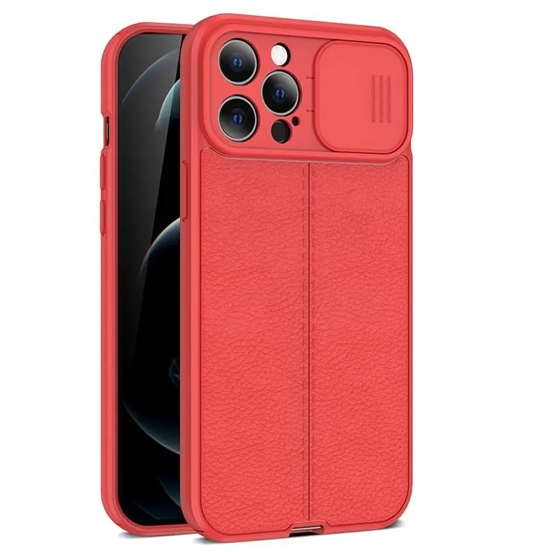 Accessories Push Cover Design Solid Color PU Phone Case