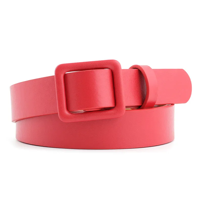 Accessories Women Leather Square Buckle Belt