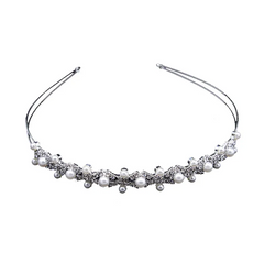 Accessories Women Rhinestone + Pearls Wedding Bride Tiara