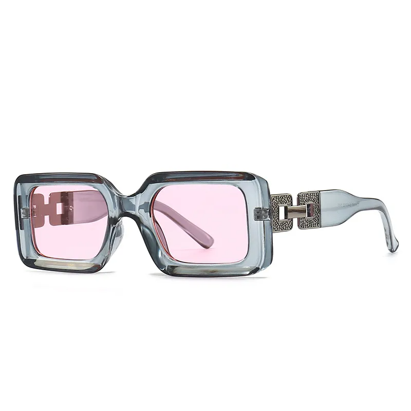 Accessories Women Rhinestone Chain Square Frame Sunglasses